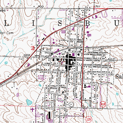 Topographic Map of City of Salisbury, MO
