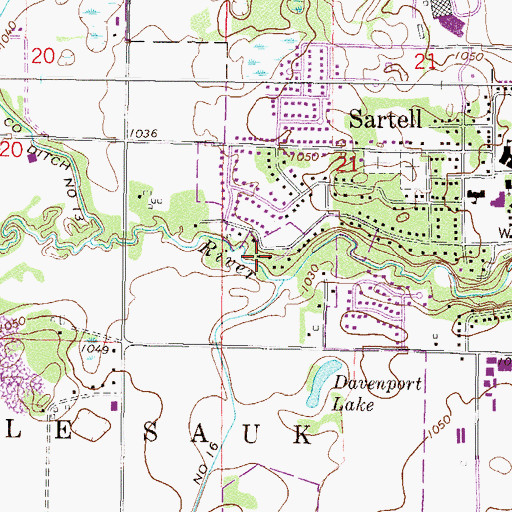 Topographic Map of City of Sartell, MN