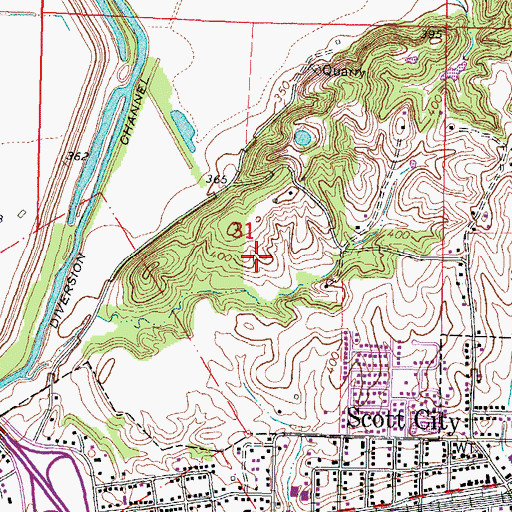 Topographic Map of City of Scott City, MO