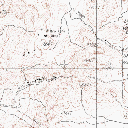 Topographic Map of Branningan Mine, CA