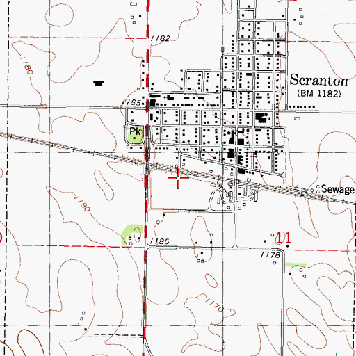 Topographic Map of City of Scranton, IA