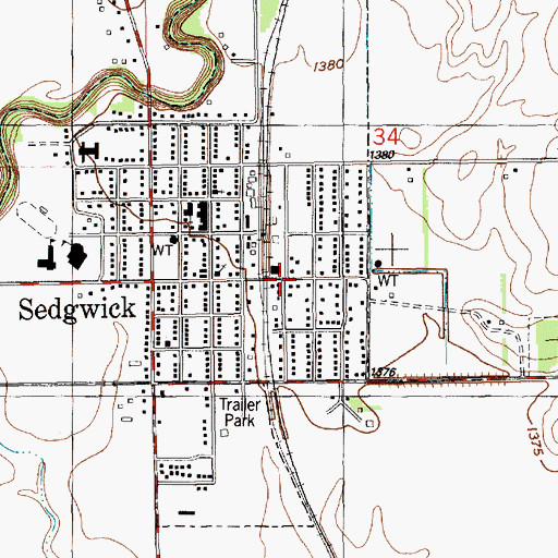 Topographic Map of City of Sedgwick, KS