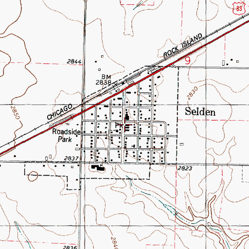 Topographic Map of City of Selden, KS