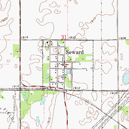 Topographic Map of City of Seward, KS
