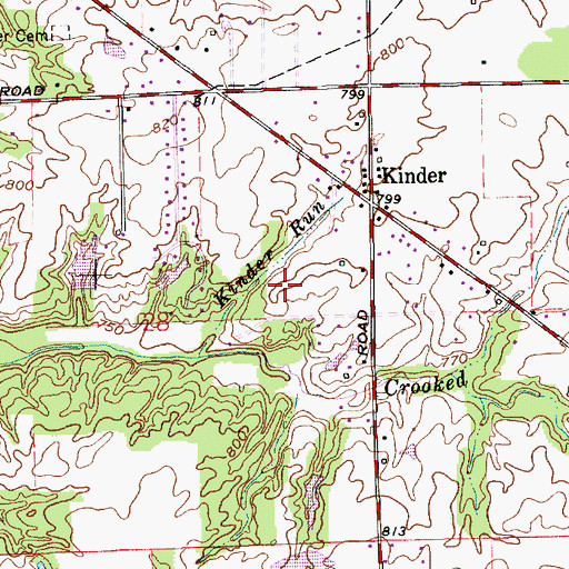 Topographic Map of Town of Bargersville, IN