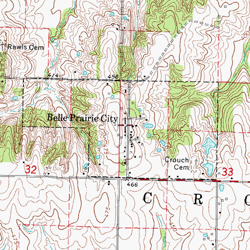 Topographic Map of Town of Belle Prairie City, IL