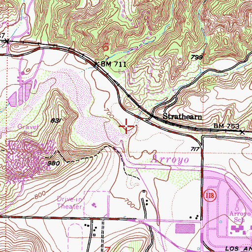 Topographic Map of Brea Canyon, CA