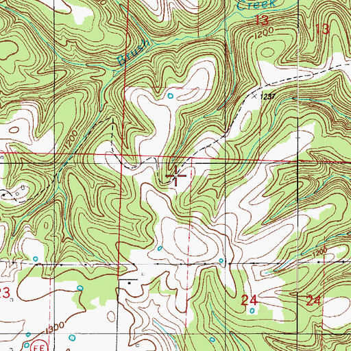 Topographic Map of Town of Blue Eye, MO