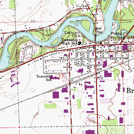 Topographic Map of Town of Bristol, IN