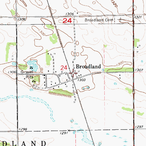 Topographic Map of Town of Broadland, SD