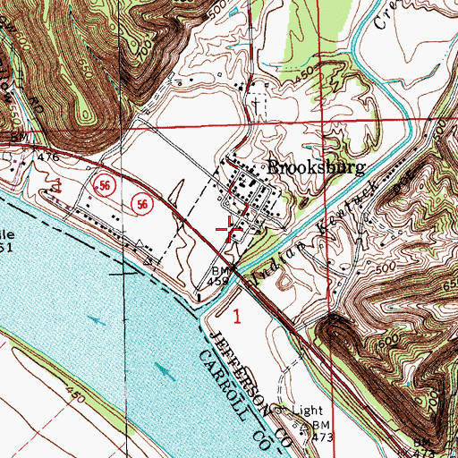 Topographic Map of Town of Brooksburg, IN