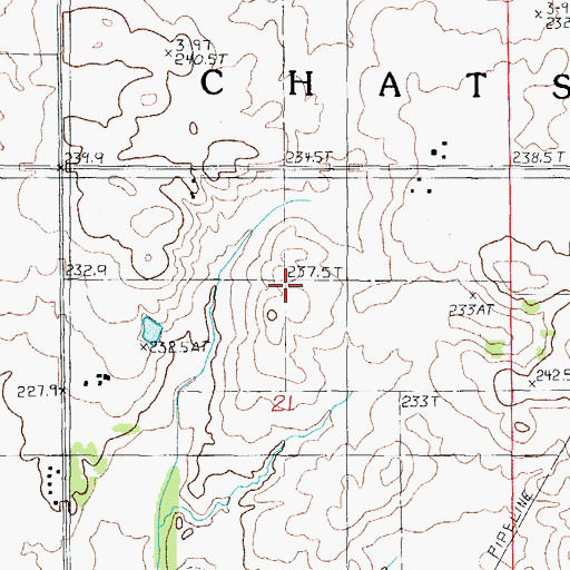 Topographic Map of Town of Chatsworth, IL