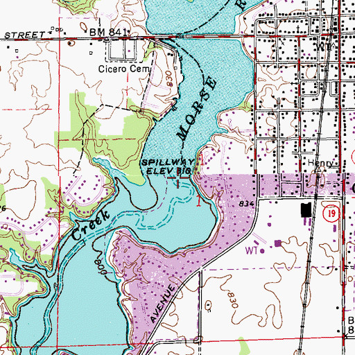 Topographic Map of Town of Cicero, IN