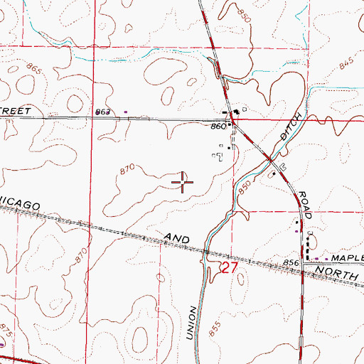Topographic Map of Town of Cortland, IL