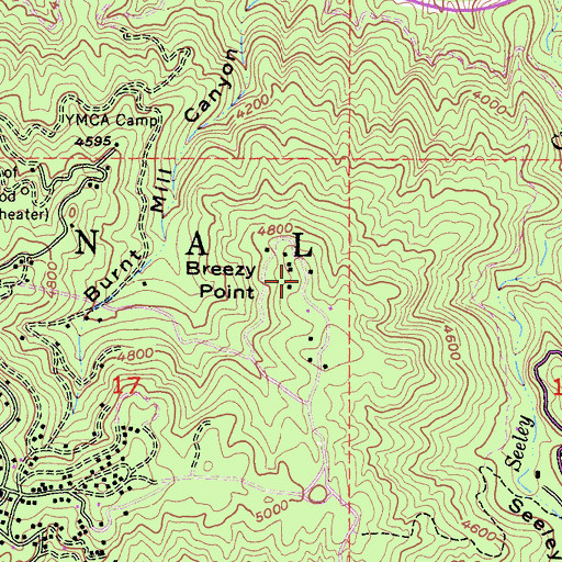 Topographic Map of Breezy Point, CA