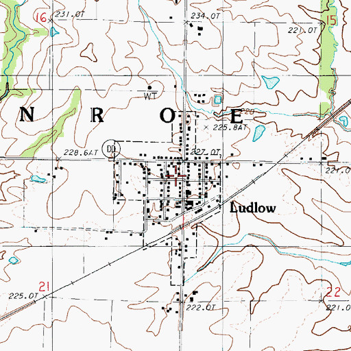 Topographic Map of Town of Ludlow, MO