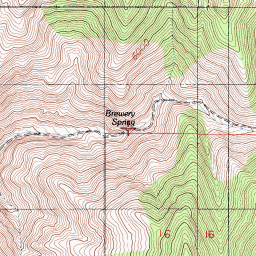 Topographic Map of Brewery Spring, CA