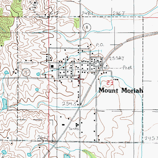 Topographic Map of Town of Mount Moriah, MO