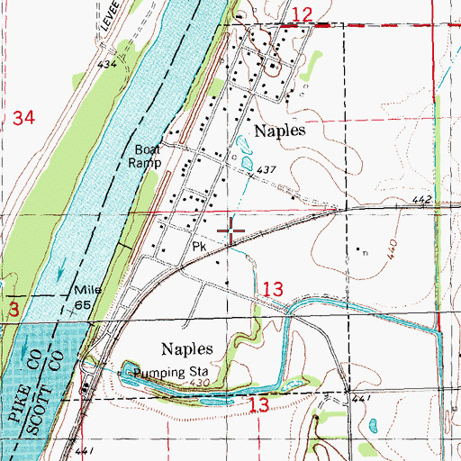 Topographic Map of Town of Naples, IL