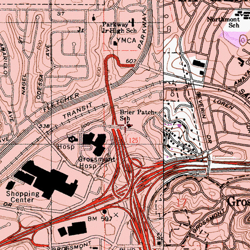 Topographic Map of Brier Patch School, CA