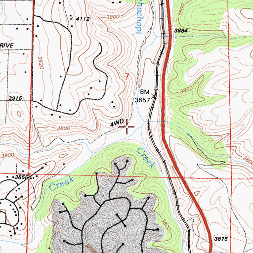 Topographic Map of Brite Creek, CA