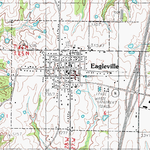 Topographic Map of Town of Eagleville, MO