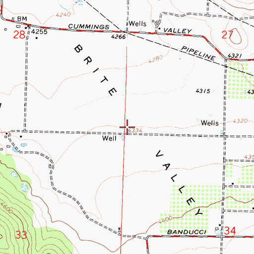 Topographic Map of Brite Valley, CA