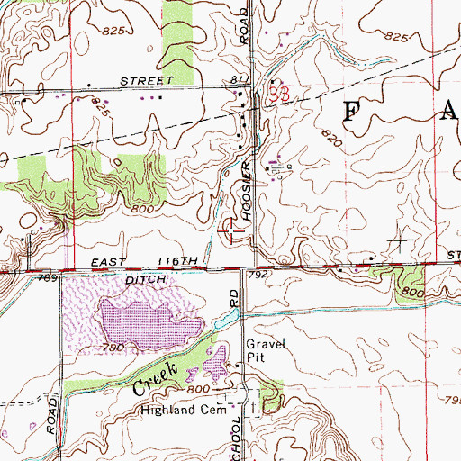 Topographic Map of City of Fishers, IN