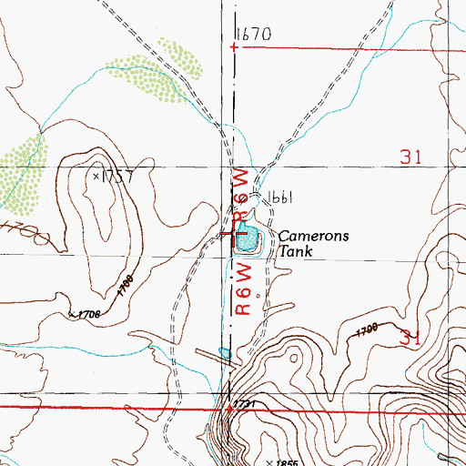 Topographic Map of Camerons Stock Tank, AZ