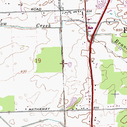 Topographic Map of Town of Huntertown, IN