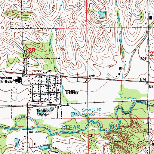 Topographic Map of City of Tiffin, IA