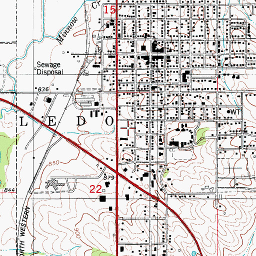 Topographic Map of City of Toledo, IA