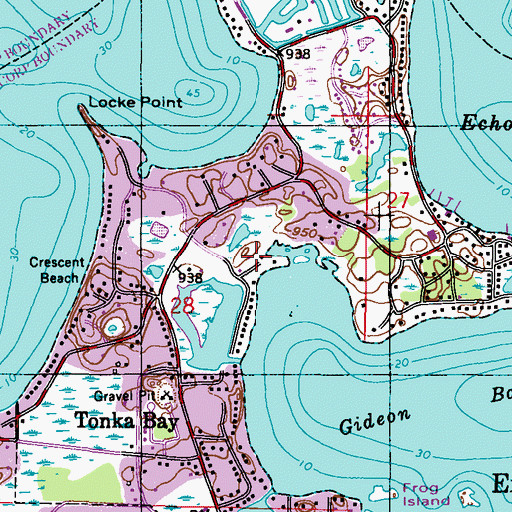 Topographic Map of City of Tonka Bay, MN