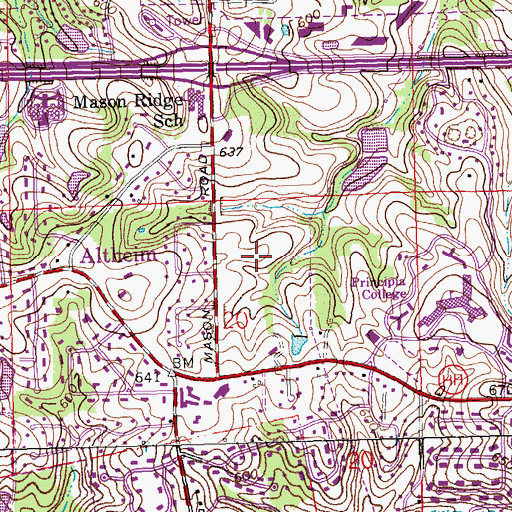 Topographic Map of City of Town and Country, MO
