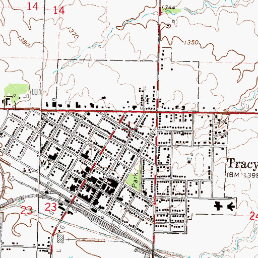 Topographic Map of City of Tracy, MN