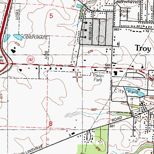 Topographic Map of City of Troy, IL