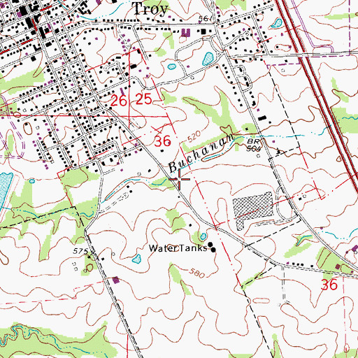 Topographic Map of City of Troy, MO