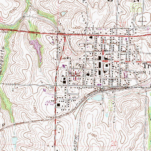 Topographic Map of City of Troy, KS