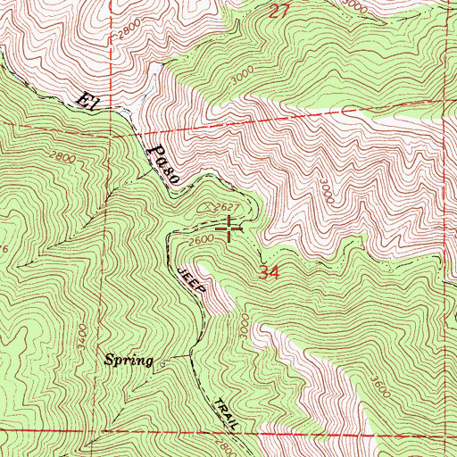 Topographic Map of Bronco Canyon, CA