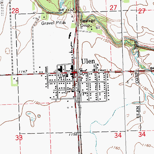 Topographic Map of City of Ulen, MN