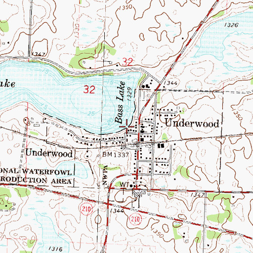 Topographic Map of City of Underwood, MN