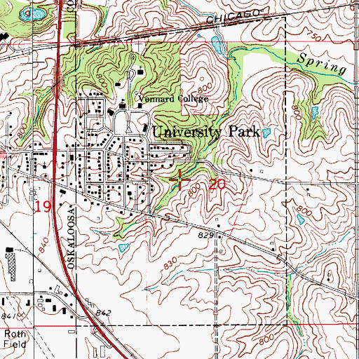 Topographic Map of City of University Park, IA