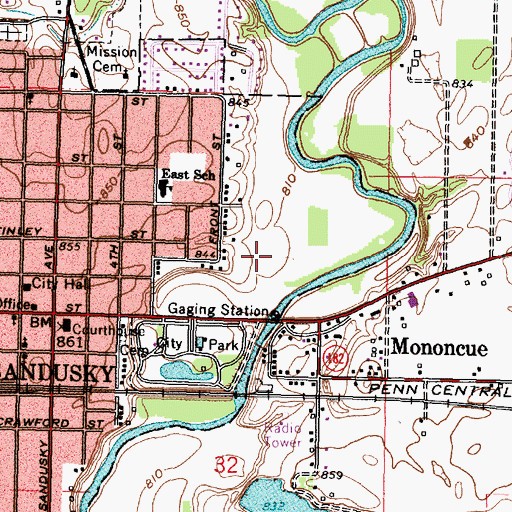 Topographic Map of City of Upper Sandusky, OH