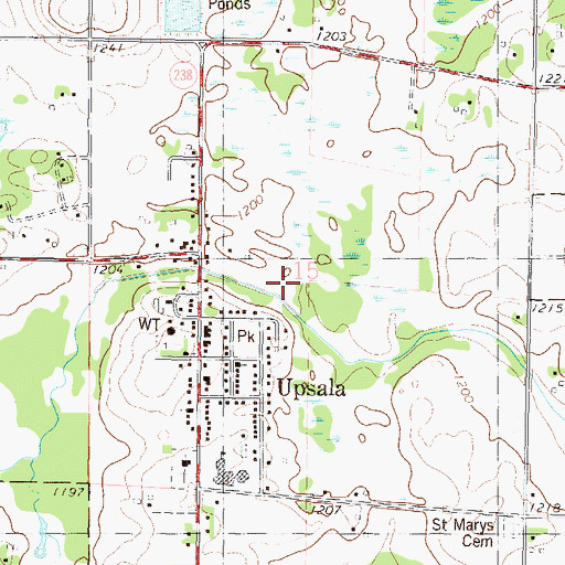 Topographic Map of City of Upsala, MN