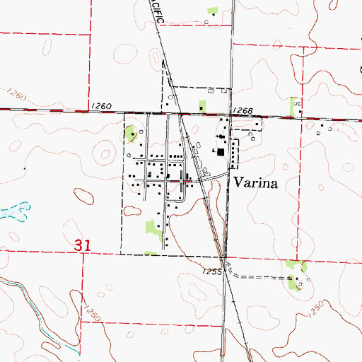 Topographic Map of City of Varina, IA