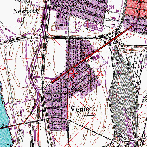Topographic Map of City of Venice, IL