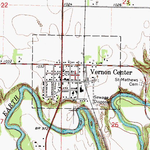 Topographic Map of City of Vernon Center, MN