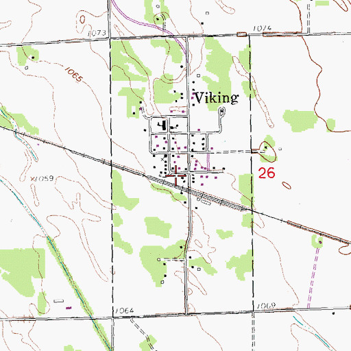 Topographic Map of City of Viking, MN