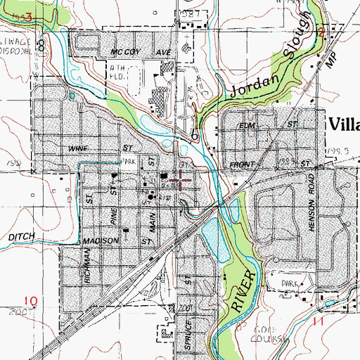 Topographic Map of City of Villa Grove, IL