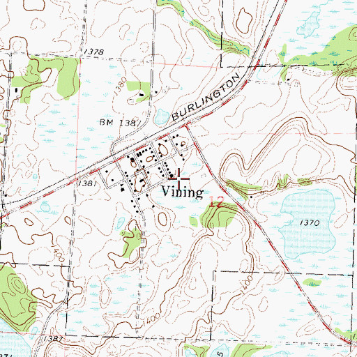 Topographic Map of City of Vining, MN